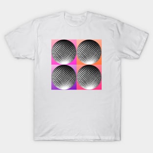 Elegant pink purple orange pop art with silver spheres T-Shirt